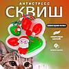 Іграшка антистрес новорічна котяча лапка сквіш таба лапки Червоні із зеленим