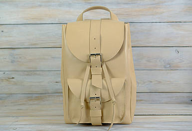 Жіночий рюкзак Мюнхен з натуральної шкіри колір Бежевий