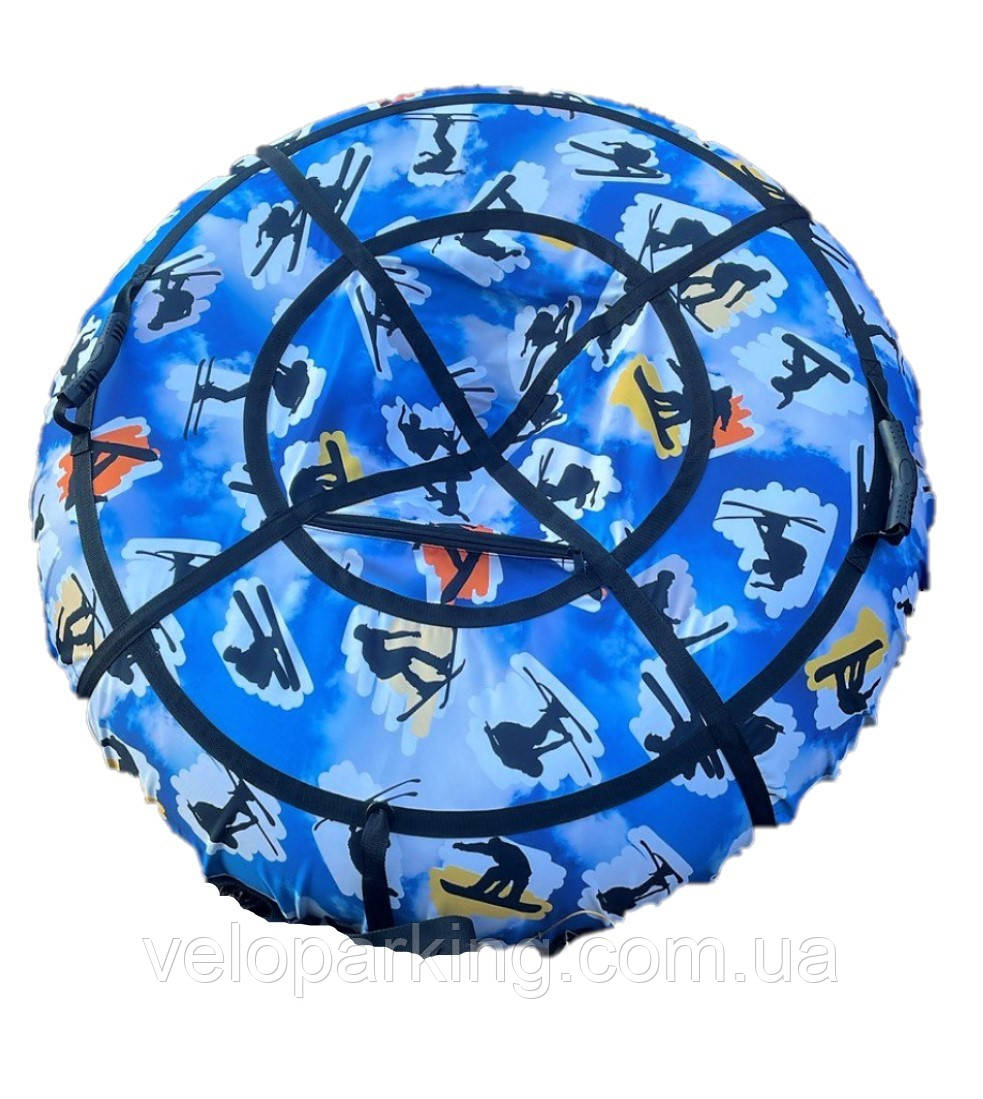 Тюбінг (ваташка) 120 см, з камерою, надувні санки дитячі, плюшка небо космос синій спорт