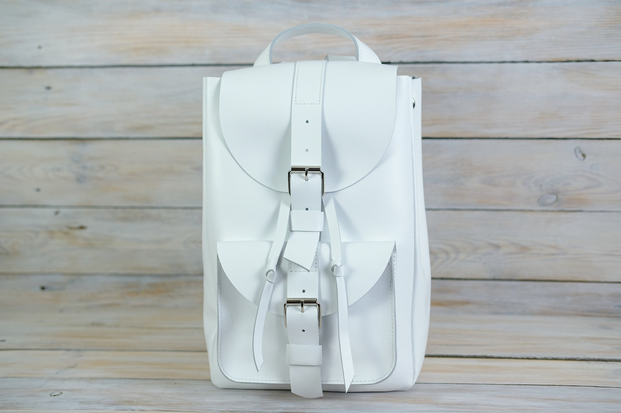 Жіночий рюкзак Мюнхен з натуральної шкіри колір Білий