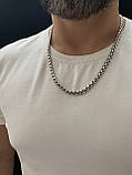 Срібний ланцюжок круглий Бісмарк, фото 2