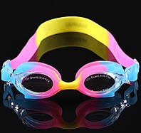 Очки для плавания «Рыбки» (детские, антифог, силиконовая переносица). Цвет жёлтый/розовый/голубой