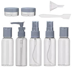 Набір дорожніх ємностей 9в1 + косметичка Travel Bottle Set / Набір баночок для подорожей / Комплект флаконів