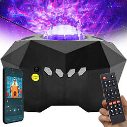 Нічник проектор зоряного неба від USB, з колонкою та пультом / Дитячий світильник / Нічник зоряне небо