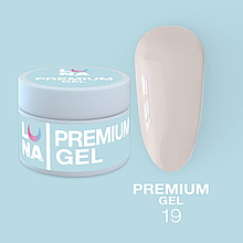 Гель LUNAMoon Premium Gel №19 на 30 мл для зміцнення, вирівнювання та нарощування нігтів
