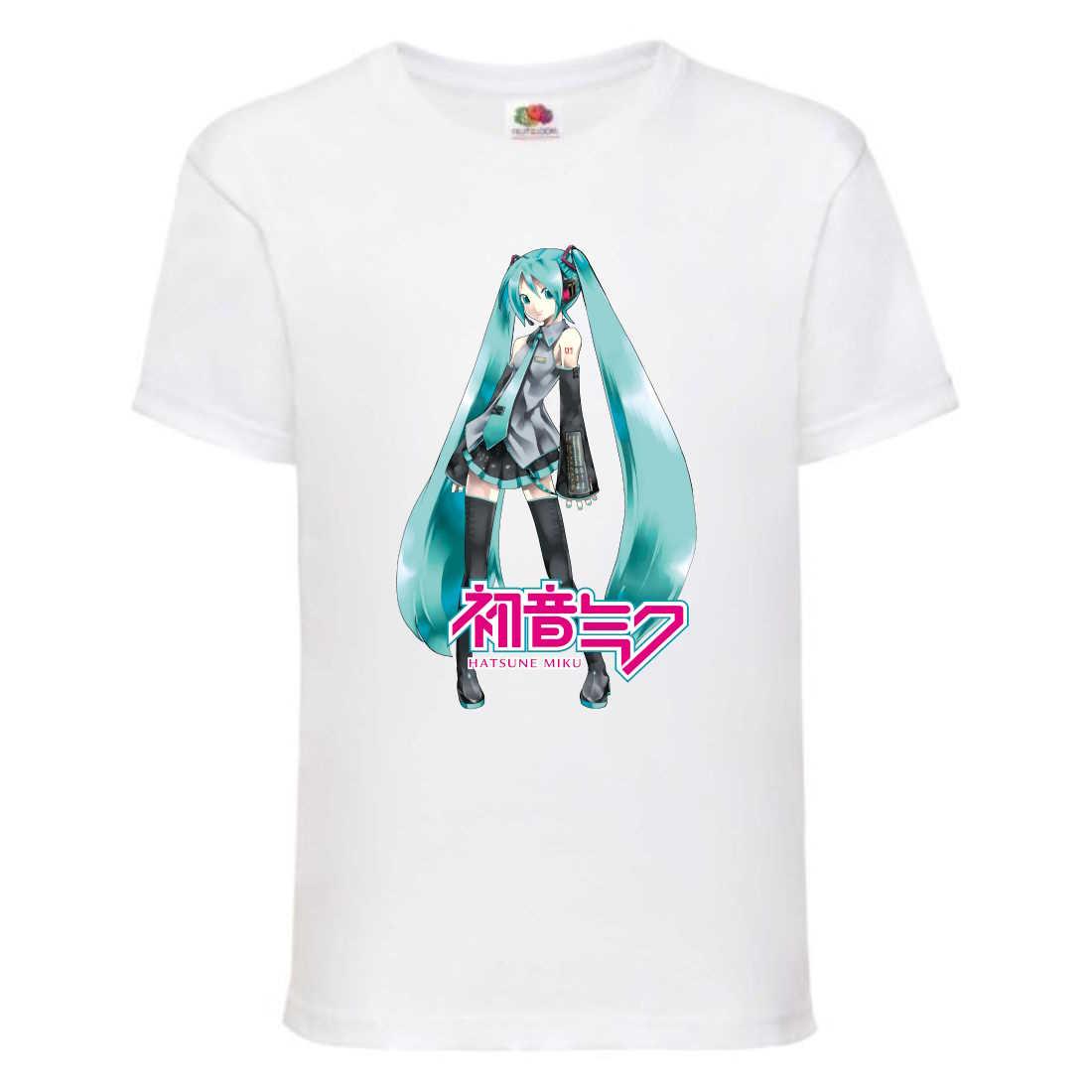 Футболка дитяча Міку Хацуне (Miku Hatsune 001) біла, розмір 104-116-128-140-152-164
