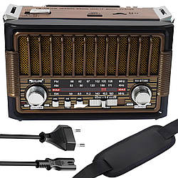 Радіоприймач з акумулятором + ліхтарик, Bluetooth, USB, RX-BT086 / Портативний ФМ радіоприймач на батарейках