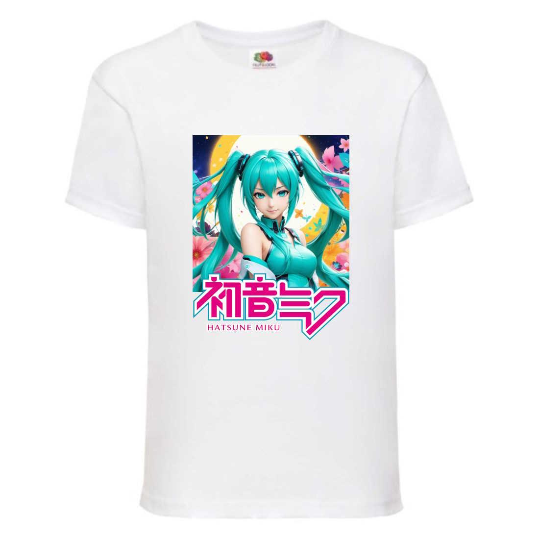Футболка дитяча Міку Хацуне (Miku Hatsune 003) біла, розмір 104-116-128-140-152-164
