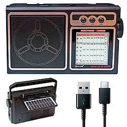 Радіо на сонячній панелі (Bluetooth/FM/AM/SW/USB/TF), RX-BT319 / Радіоприймач на акумуляторі