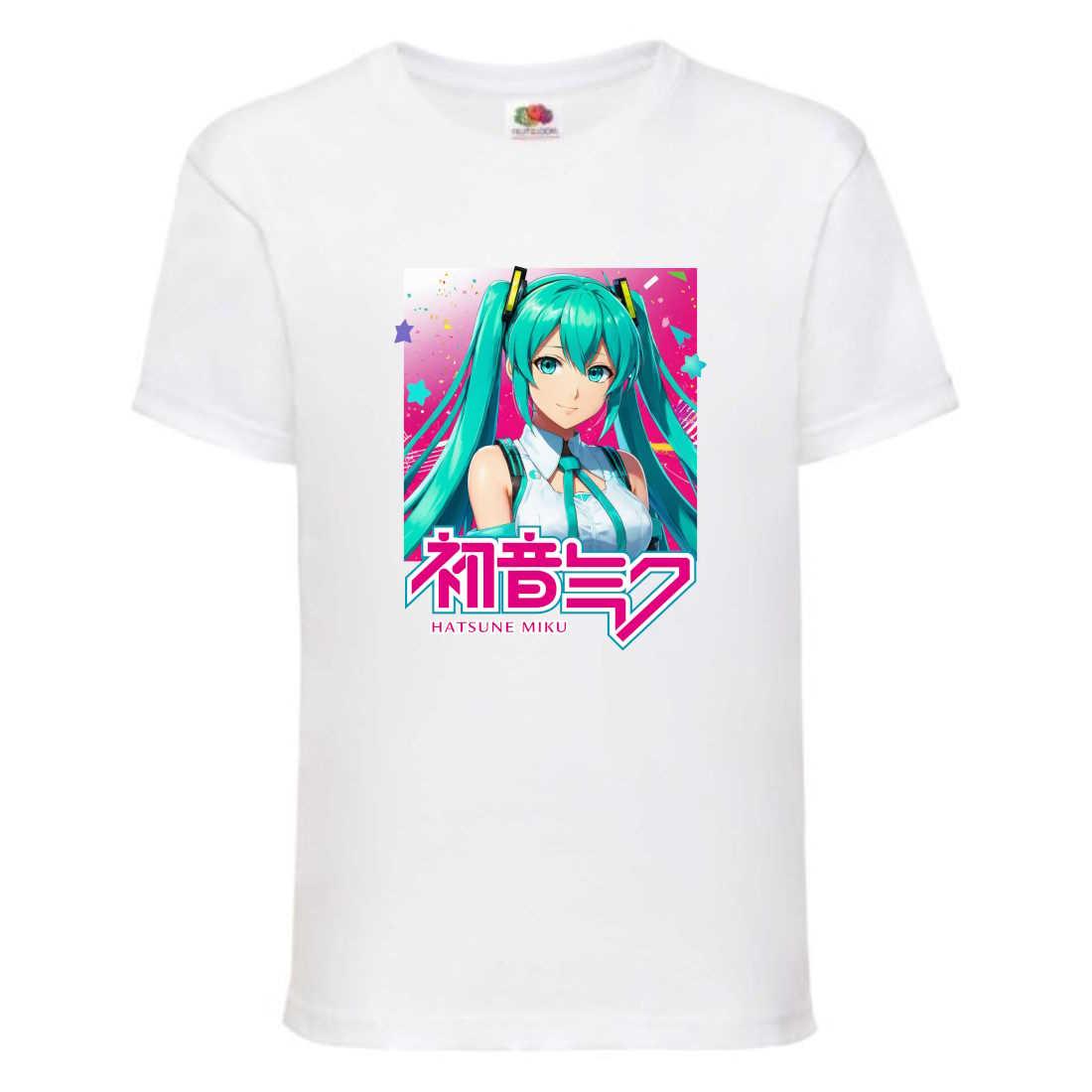Футболка дитяча Міку Хацуне (Miku Hatsune 004) біла, розмір 104-116-128-140-152-164