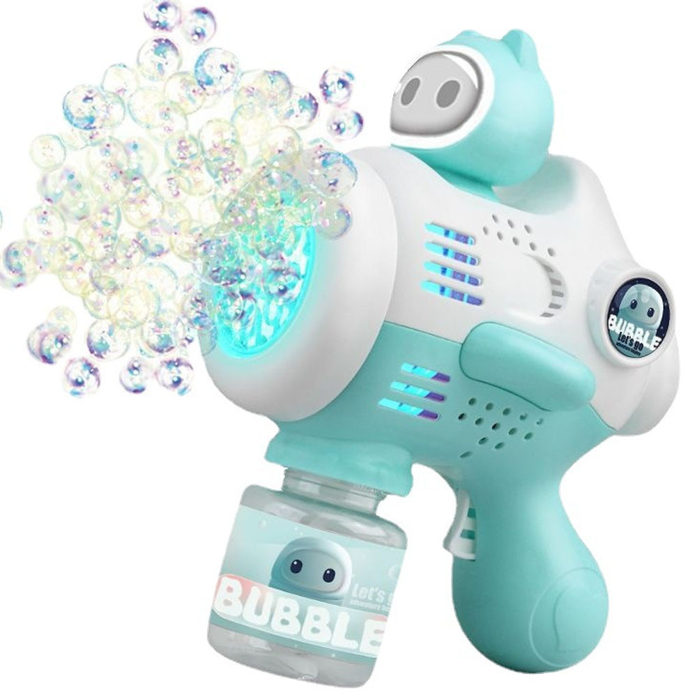 Дитячий пістолет для мильних бульбашок, від батарейок, Bubble maker, Блакитний / Пістолет-генератор для бульбашок