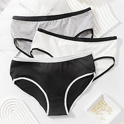 Набір жіночих трусів, розмір М, 3 шт / Жіночі труси сліпи / Комплект жіночих трусів / Бавовняні труси