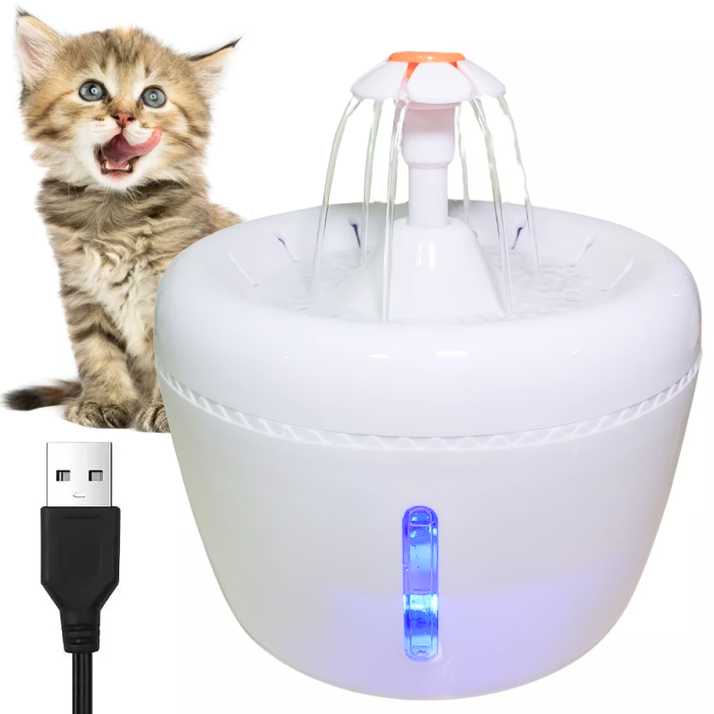 Автоматична поїлка-фонтанчик для кота від USB, 2л, з фільтром / Питний фонтан для котів та собак