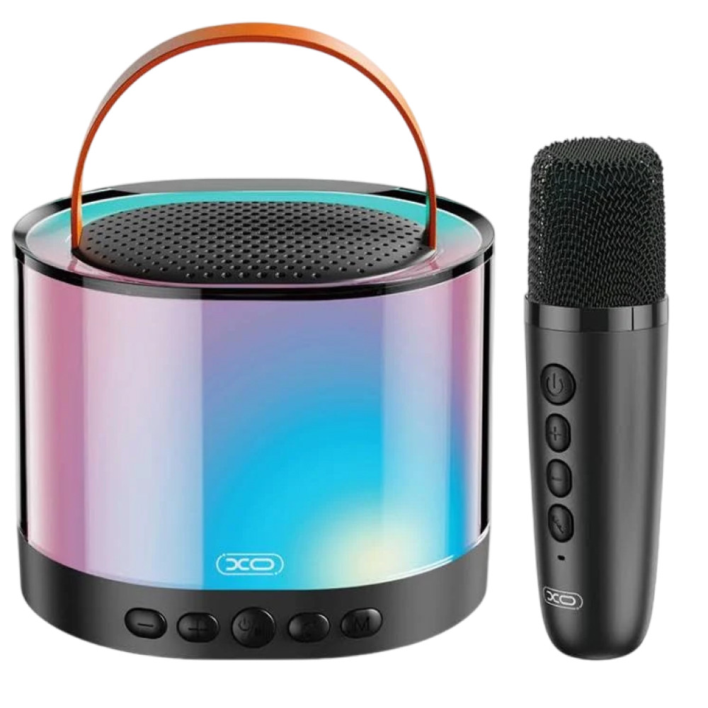 Bluetooth колонка з мікрофоном та підсвічуванням, USB, SD, FM, K52 / Бездротова колонка музична / Караоке