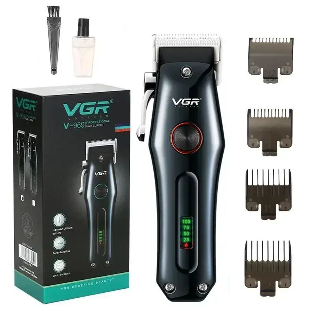 Акумуляторна машинка для стрижки, з насадками, VGR V-969 / Тример для стрижки / Тример професійний