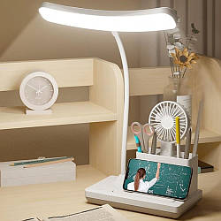 Настільна лампа акумуляторна 3 режими, від USB / LED лампа з підставкою для телефону / Світильник настільний