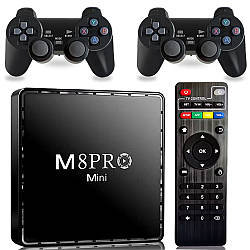 Ігрова консоль з 2 джойстиками, 2GB/64GB, M8 PRO Mini / ТВ приставка / Ігрова приставка для телевізора