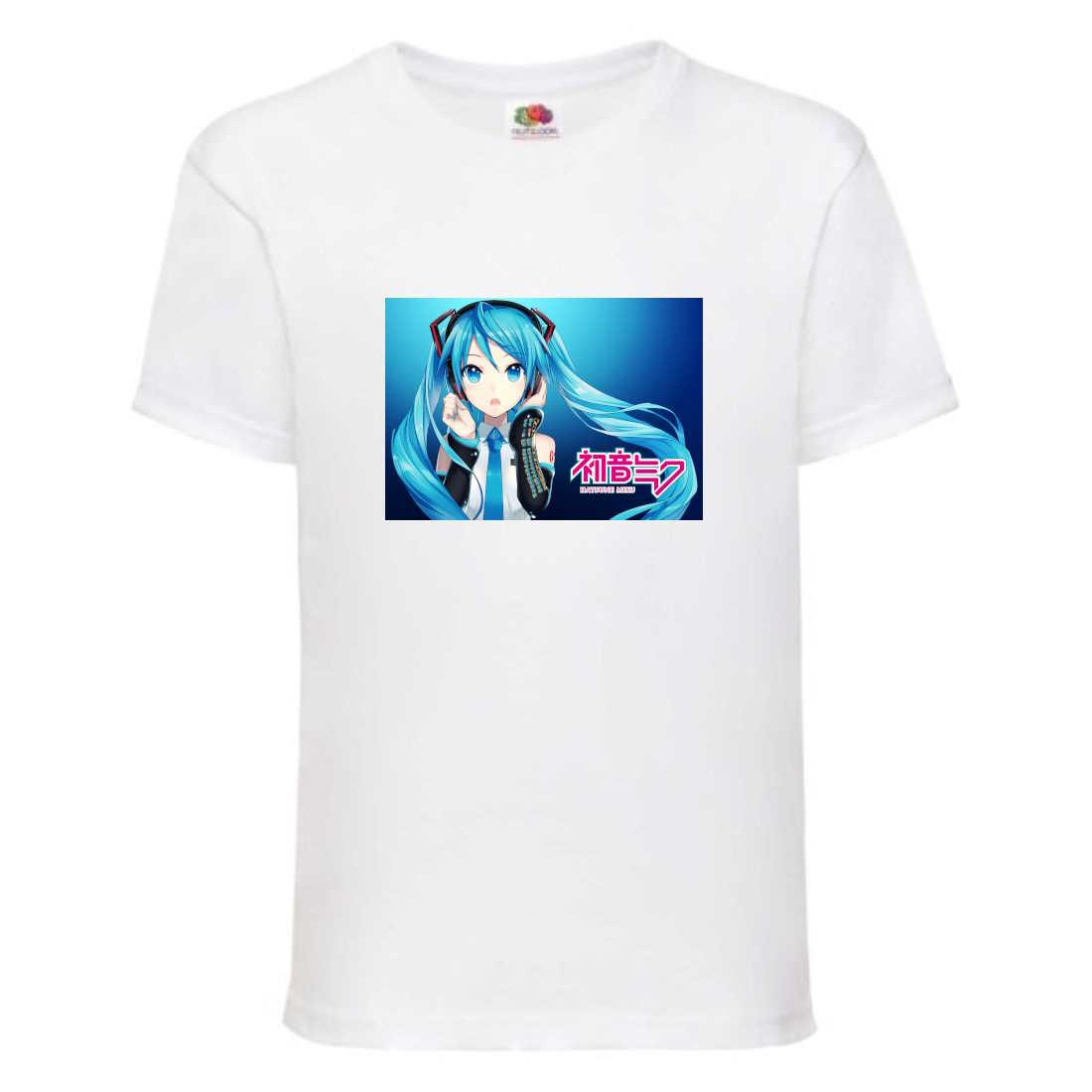 Футболка дитяча Міку Хацуне (Miku Hatsune 007) біла, розмір 104-116-128-140-152-164