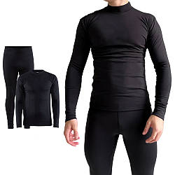Чоловіча термобілизна зимова S-XХL, Чорна / Комплект термобілизни чоловічої / Термокомплект зимовий