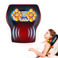 Масажна подушка Електрична R7-1-H Масажер для шиї та тіла з підігрівом Чорний