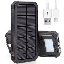 Повербанк на сонячній батареї з ліхтариком, 50000мАг, KL-110 / Павер банк / Power bank / Зовнішній акумулятор