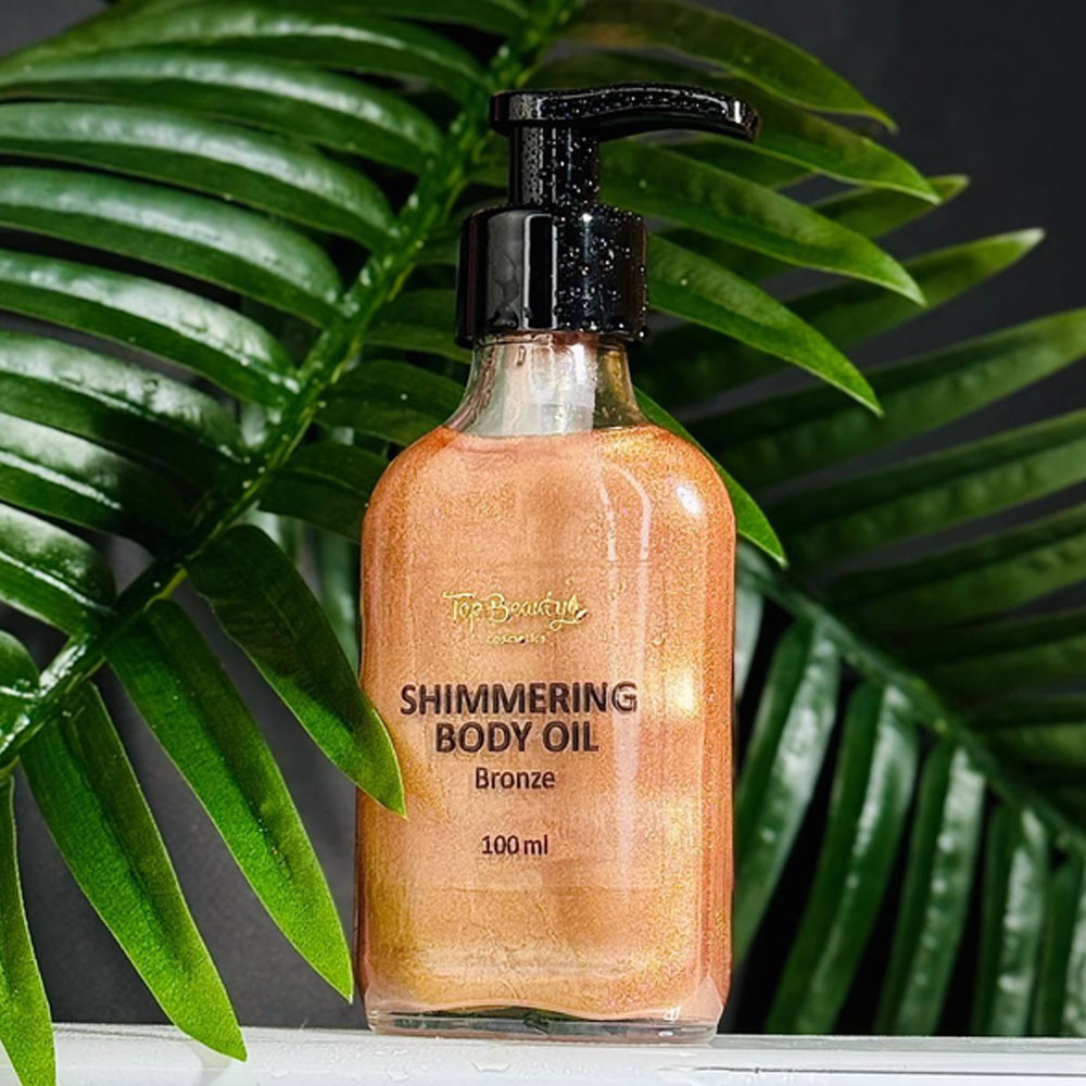 Мерехтлива суха олія для тіла 100 мл, Shimmering Body Oil Top Beauty, Bronze / Олія з шимером для тіла