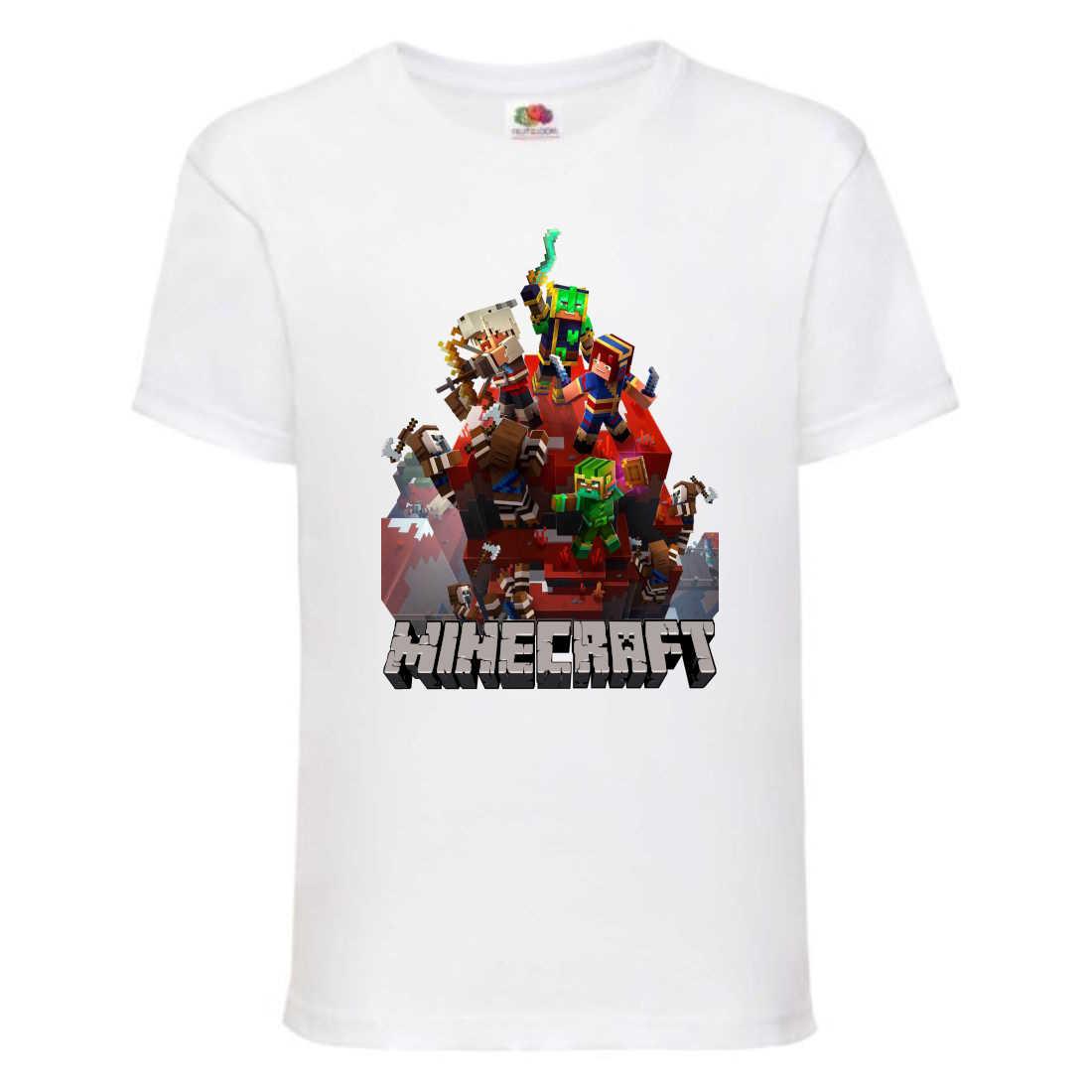 Футболка дитяча Майнкрафт Minecraft (MC-07) біла, розмір 104-116-128-140-152-164