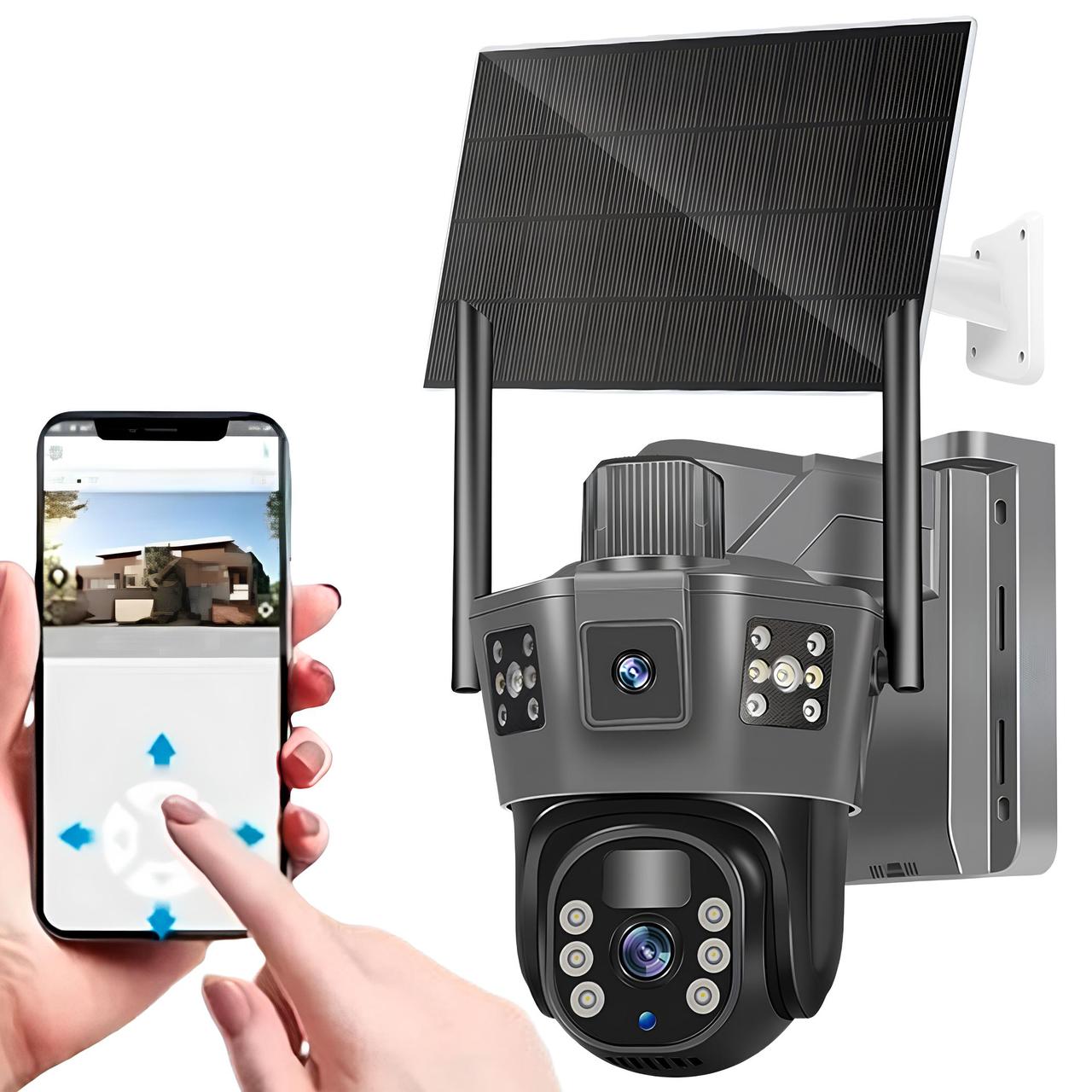 WiFi камера відеоспостереження із сонячною панеллю, 6MP, TP-18 / Вулична камера / IP камера бездротова, фото 1