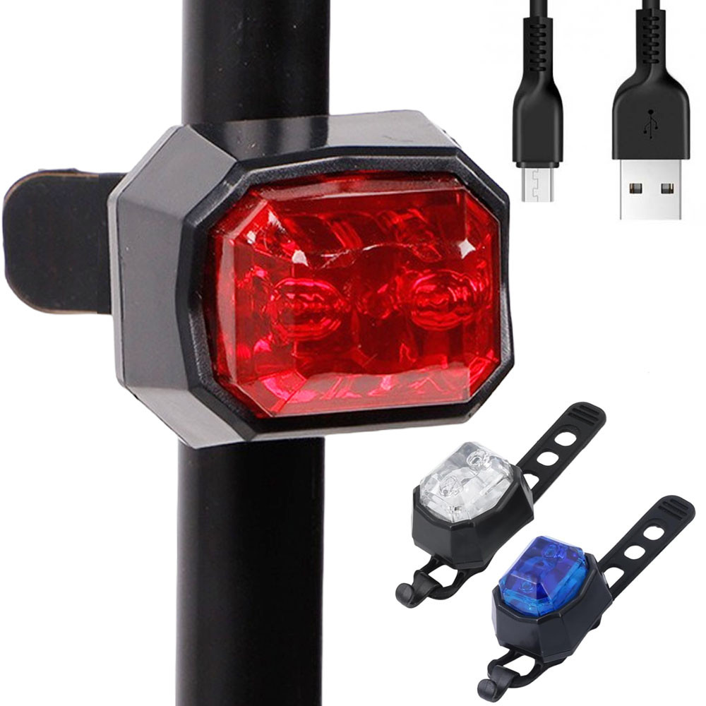 Велоліхтар задній стоп, від батарейок, колір Рандом AQ-009-3LED / Велосипедний ліхтар / Ліхтарик на велосипед, фото 1