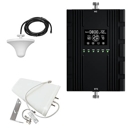Комплект Репітер 5 діапазон 800/900/1800/2100/2600 МГц Lintratek AA20 з антеною 10 дБ, фото 1