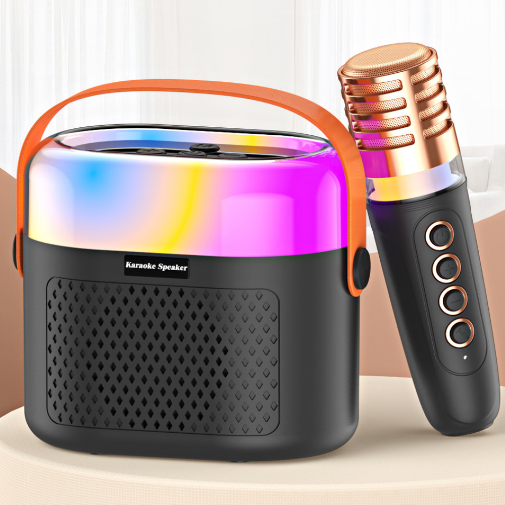 Портативна колонка + мікрофон, з підсвічуванням та USB, A3 / Bluetooth колонка / Bluetooth колонка / Караоке мікрофон