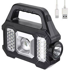 Ручний ліхтар на сонячній батареї, PowerBank, 5 режимів, 2502А / Ліхтар акумуляторний / Кемпінговий ліхтар