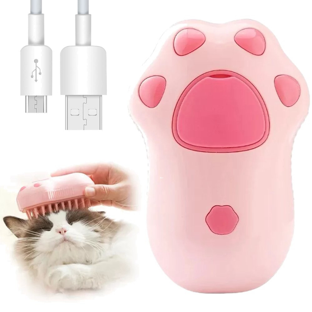 Парова щітка масажер для собак та котів 3в1, від USB, Pet Spa / Щітка для вичісування шерсті / Пуходерка