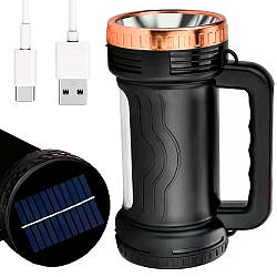 Ручний ліхтар на сонячній батареї (LED+COB), OK-6118-COB / Ліхтар акумуляторний / Кемпінговий ліхтар