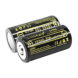 Акумулятор 16340 Li-Ion 700mAh 3,7В, LiitoKala Lii-16A, 1шт / Багаторазова акумуляторна батарейка літієва