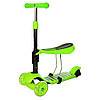 Дитячий самокат триколісний з підсвічуванням коліс, Best Scooter, Зелений / Самокат беговел / Самокат з сидінням, фото 6