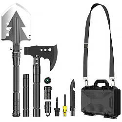 Туристичний набір 13в1 у кейсі / Багатофункціональна лопата для виживання / Похідна саперна лопата