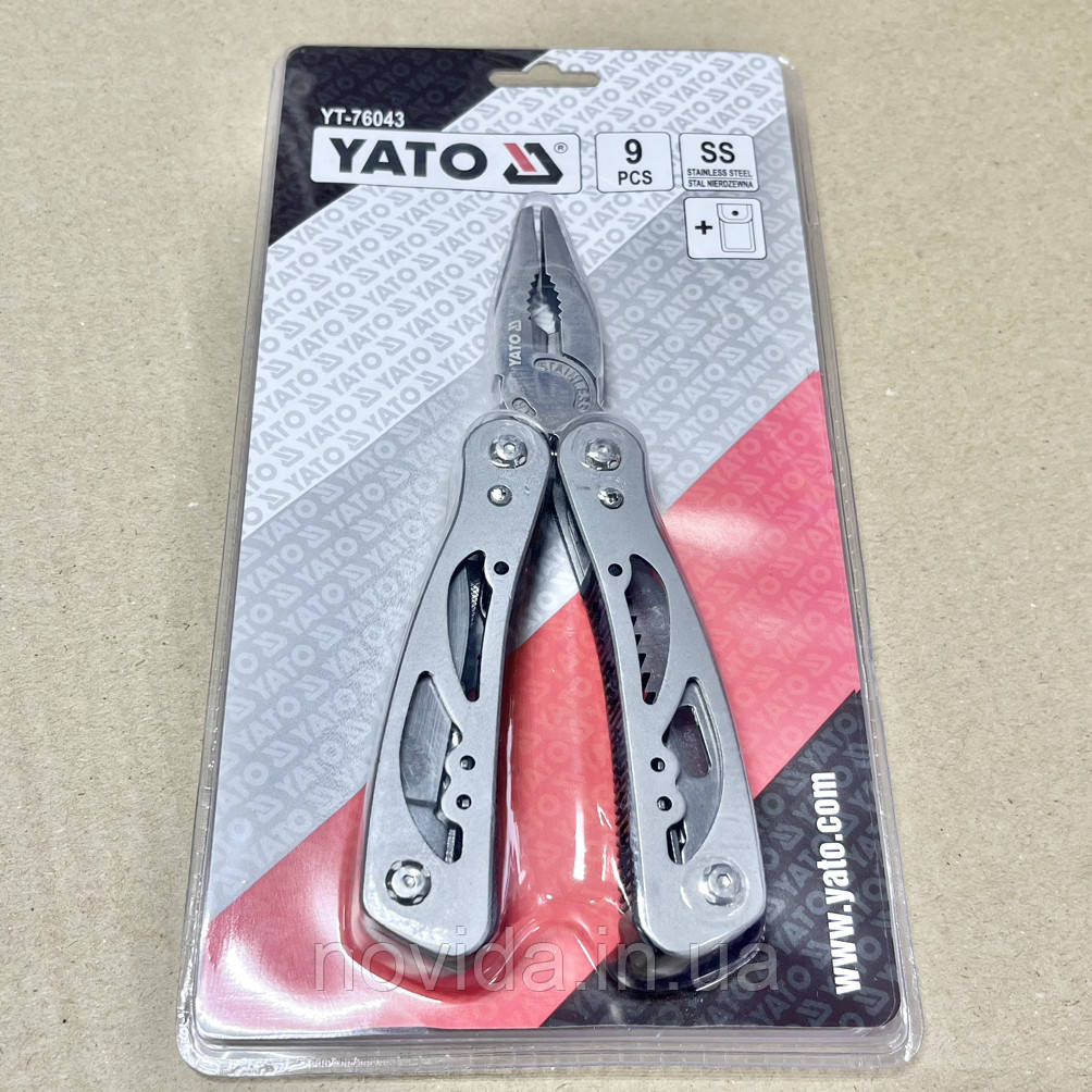 Мультитул (Багатофункціональний інструмент) YATO : 9 в 1 з нержавіючої сталі [36]