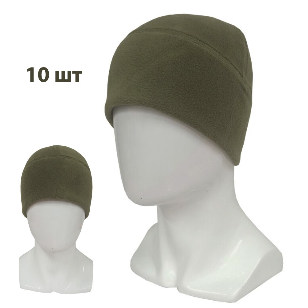 ОПТ 10 шт Шапка флісова тактична ЗСУ Олива / Зимовий флісовий підшоломник / Шапка зимова Унісекс