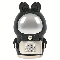 Скарбничка-сейф космонавт Space Piggy Bank, Чорний / Дитяча скарбничка з кодовим замком / Електронний сейф-скарбничка