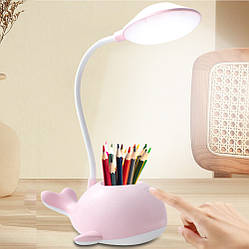 Настільна лампа акумуляторна з підставкою під ручки 400 mAh, 2Вт, Рожева / Лед лампа / Світлодіодна лампа