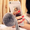 Чохол для iPhone SE 2022/2020/8/7- Пухнастий Помпон, Сірий, фото 3