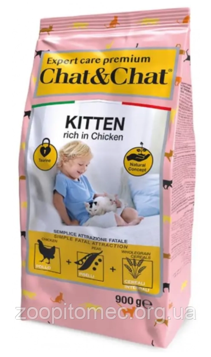 Сухий корм для кошенят Gheda (Джеда) Chat&Chat Expert з куркою, 900 г