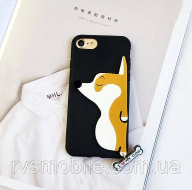 Силіконовий чохол для iPhone SE 2022/2020/8/7 - I love My Dog, Чорний