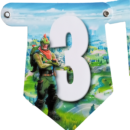 Гірлянда розтяжка паперова Fortnite З Днем Народження, фото 3