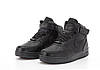 Зимові чоловічі кросівки Nike Air Force Black Чорні Взуття Найк Аір Форс високі натуральна шкіра з хутром повсякденні зима, фото 4