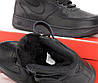 Зимові чоловічі кросівки Nike Air Force Black Чорні Взуття Найк Аір Форс високі натуральна шкіра з хутром повсякденні зима, фото 8