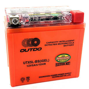 Акумулятор гелевий квадроцикла ATV 110-125 12V 5A 113‑70‑103mm UTX5L-BS