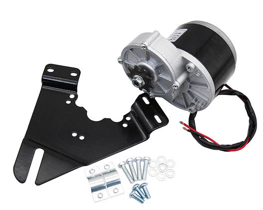 Колекторний електродвигун MY1016Z 24V250W короткий вал без ніжок із зіркою + пластина для кріплення, фото 1