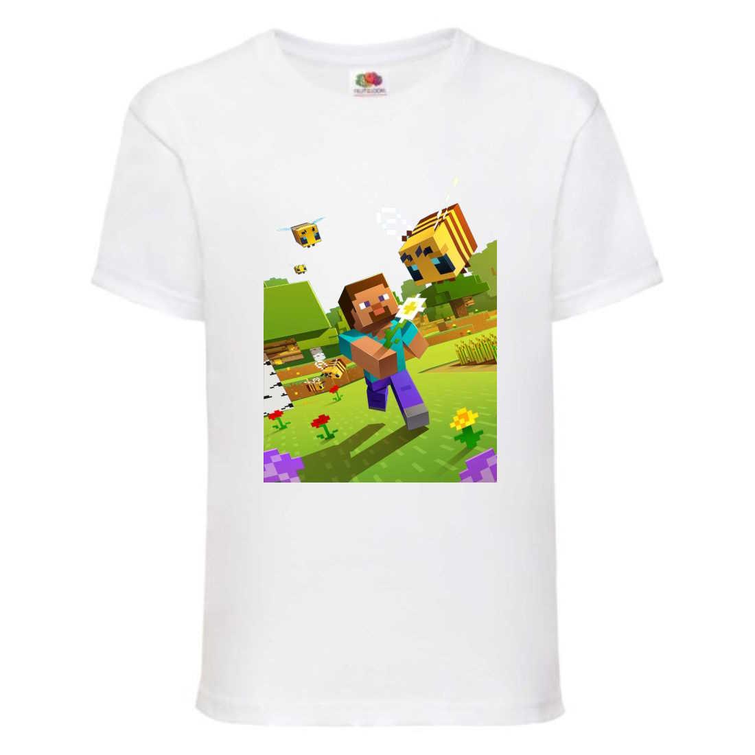 Футболка дитяча Майнкрафт Minecraft (MC-010) біла, розмір 104-116-128-140-152-164
